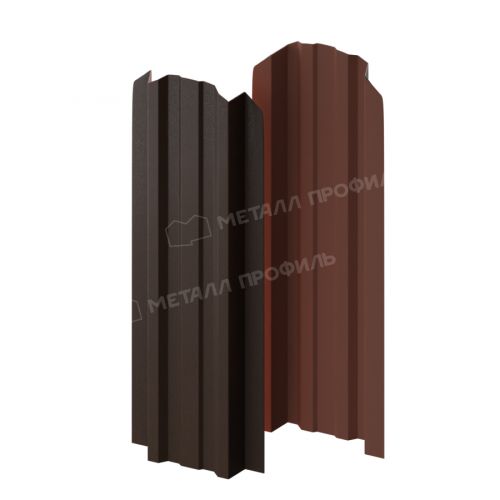Штакетник металлический МЕТАЛЛ ПРОФИЛЬ LANE-O 16,5х99 (VALORI-20-DarkBrown\Color-0.5)