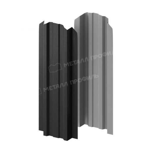 Штакетник металлический МЕТАЛЛ ПРОФИЛЬ LANE-O 16,5х99 (VALORI-20-DarkGrey-0.5)