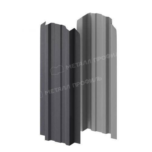 Штакетник металлический МЕТАЛЛ ПРОФИЛЬ LANE-O 16,5х99 (VALORI-20-Grey-0.5)