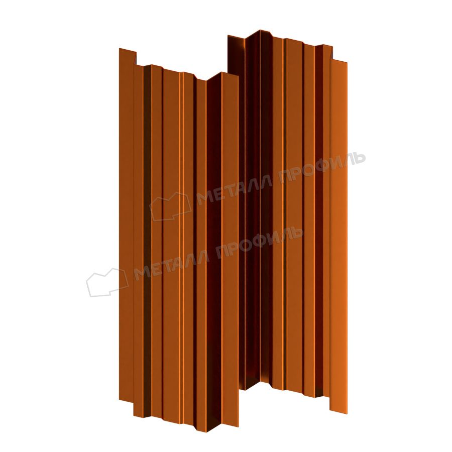 Штакетник металлический МЕТАЛЛ ПРОФИЛЬ LANE-T 16,5х99 (AGNETA-03-Copper\Copper-0.5)