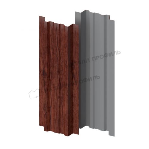 Штакетник металлический МЕТАЛЛ ПРОФИЛЬ LANE-T 16,5х99 (ECOSTEEL_T-12-Античный Дуб-0.45)