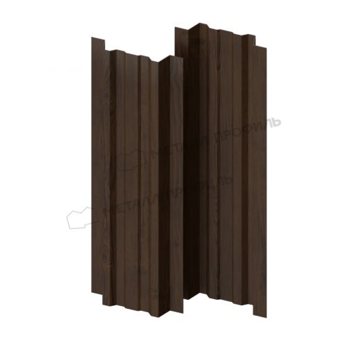 Штакетник металлический МЕТАЛЛ ПРОФИЛЬ LANE-T 16,5х99 (ECOSTEEL_МАД-01-МореныйДуб-0.5)