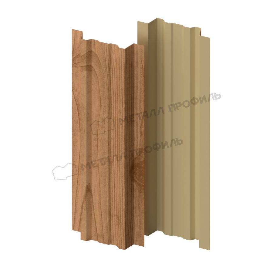 Штакетник металлический МЕТАЛЛ ПРОФИЛЬ LANE-T 16,5х99 (ECOSTEEL-01-Сосна-0.5)