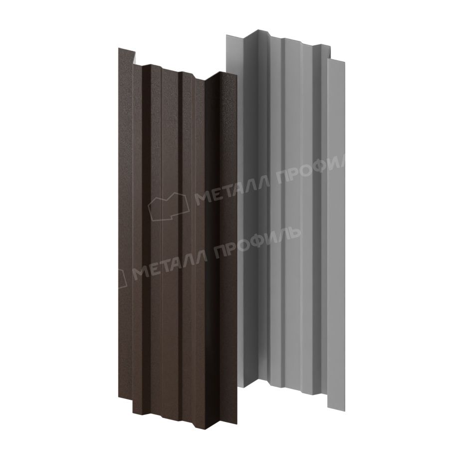 Штакетник металлический МЕТАЛЛ ПРОФИЛЬ LANE-T 16,5х99 (VALORI-20-DarkBrown-0.5)