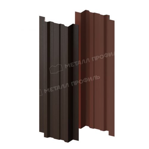 Штакетник металлический МЕТАЛЛ ПРОФИЛЬ LANE-T 16,5х99 (VALORI-20-DarkBrown\Color-0.5)