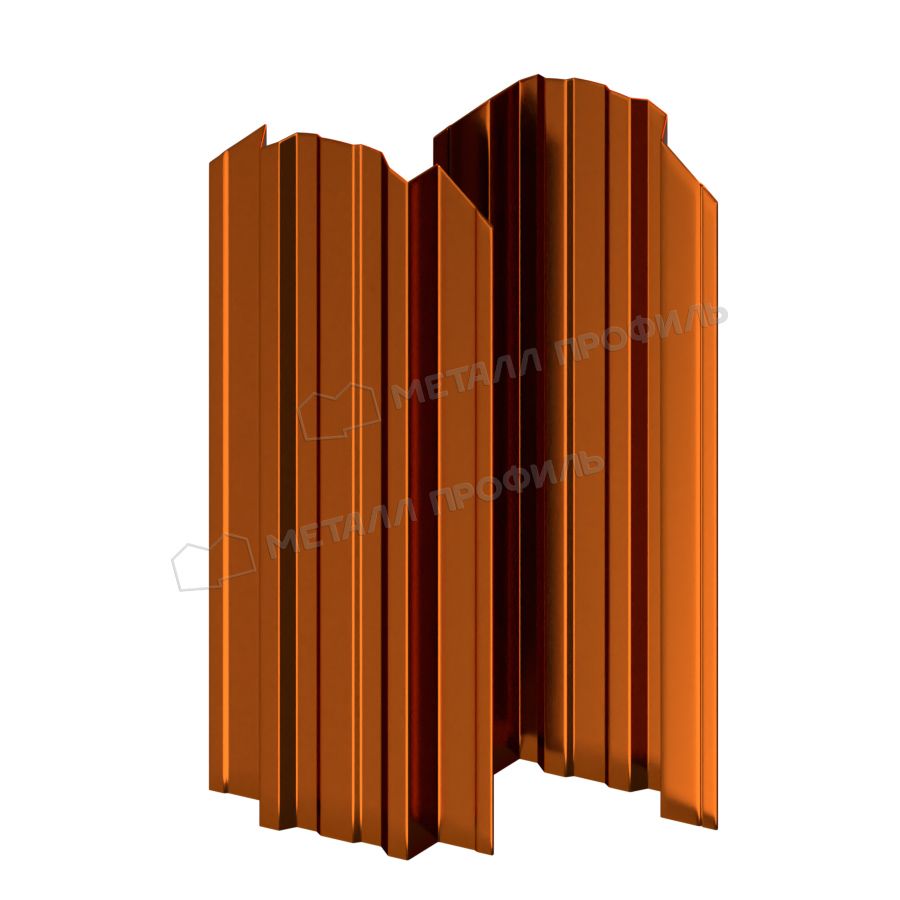 Штакетник металлический МЕТАЛЛ ПРОФИЛЬ TRAPEZE-O 16,5х118 (AGNETA-20-Copper\Copper-0.5)