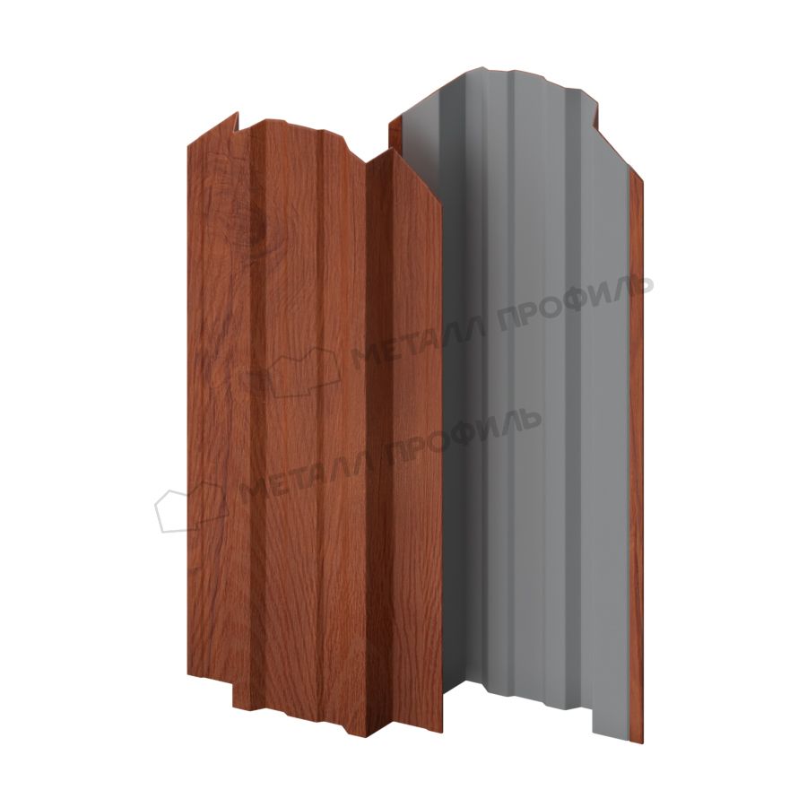 Штакетник металлический МЕТАЛЛ ПРОФИЛЬ TRAPEZE-O 16,5х118 (ECOSTEEL_T-12-Дуб-0.45)