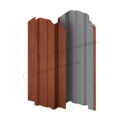 Штакетник металлический МЕТАЛЛ ПРОФИЛЬ TRAPEZE-O 16,5х118 (ECOSTEEL_T-12-Дуб-0.45)