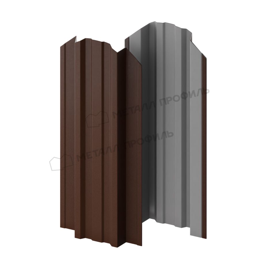 Штакетник металлический МЕТАЛЛ ПРОФИЛЬ TRAPEZE-O 16,5х118 (VALORI-20-Brown-0.5)