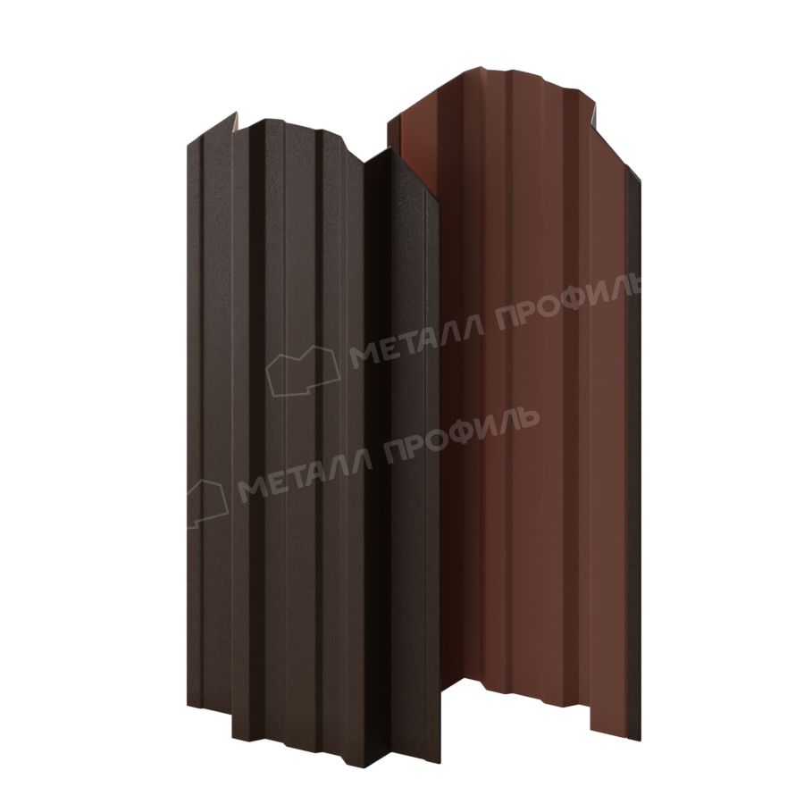 Штакетник металлический МЕТАЛЛ ПРОФИЛЬ TRAPEZE-O 16,5х118 (VALORI-20-DarkBrown\Color-0.5)