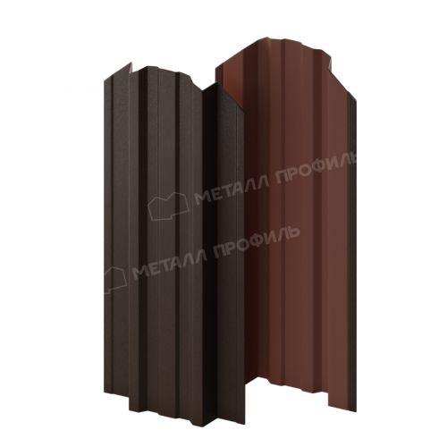 Штакетник металлический МЕТАЛЛ ПРОФИЛЬ TRAPEZE-O 16,5х118 (VALORI-20-DarkBrown\Color-0.5)