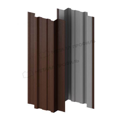 Штакетник металлический МЕТАЛЛ ПРОФИЛЬ TRAPEZE-T 16,5х118 (VALORI-20-Brown-0.5)