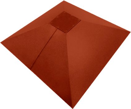 Колпак на столб под фонарь 390х390мм 0,45 ПЭ с пленкой RAL 8004 терракота