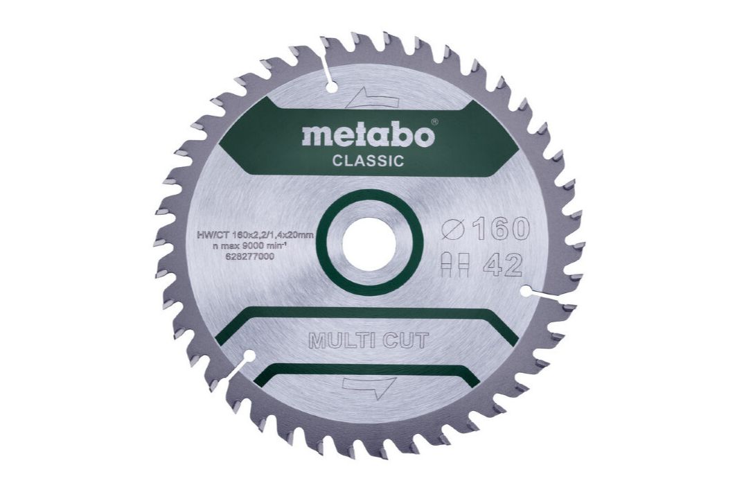 Диск пильный Multi Cut Classic (160x20мм; 42Z; FZ/TZ 10) Metabo 628277000