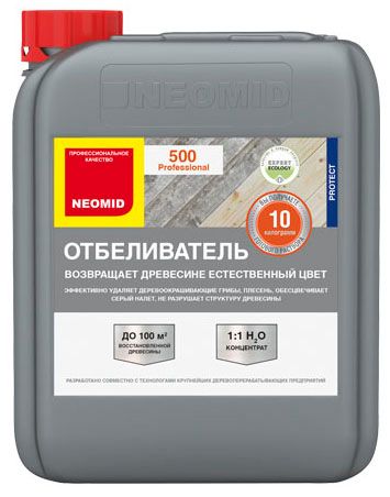 Отбеливатель NEOMID 500 для древесины 5кг 1:1 (канистра)