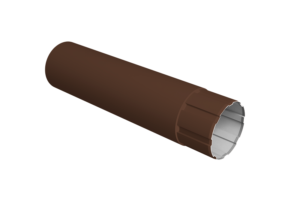 Труба круглая Ø90 Vortex Микс 1м RAL 8017 шоколад