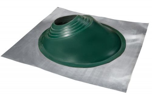 Проходной элемент (мастер флеш) угловой №3.1 (280-460мм) +185 EPDM (металлический неокрашенный фланец) зеленый