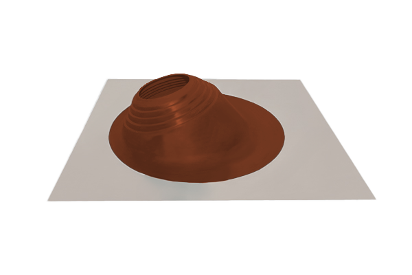 Проходной элемент (мастер флеш) угловой №2 (180-280мм) +185 EPDM (металлический неокрашенный фланец) терракот
