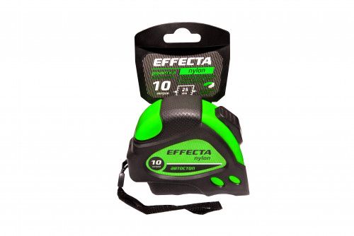 Рулетка Effecta Nylon 10м с магнитом, 2 фиксатора