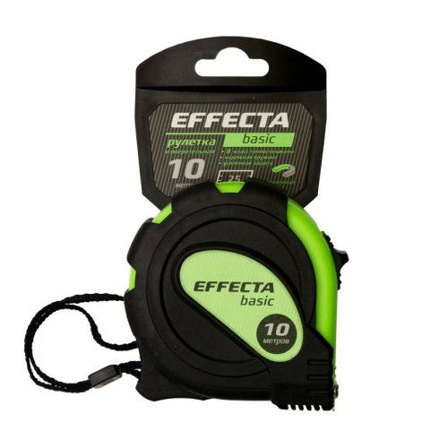 Рулетка Effecta Basic 10м с магнитом, 3 фиксатора