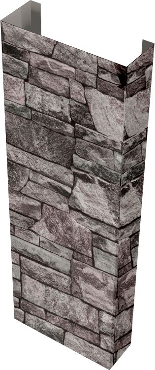 Полустолб для С20 0,45 Принт Элит с пленкой Камень TwinColor (2,0м)