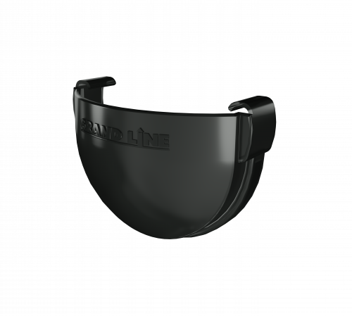 Заглушка желоба Дизайн 135 ПВХ Grand Line черный (RAL 9005)