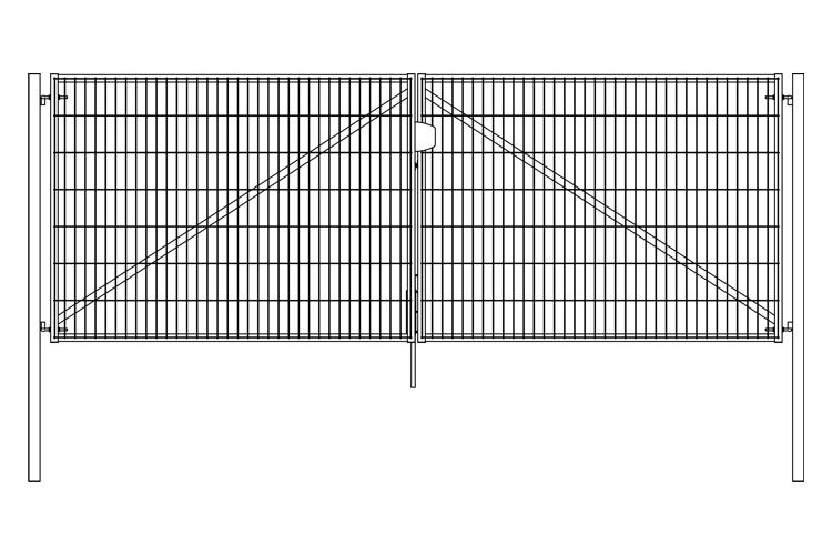 Ворота Light без замка 2,03х4,0 RAL 6005