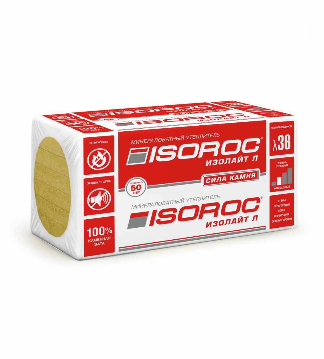 Утеплитель Isoroc Изолайт Л40 1000х600х100 (0,24м3)