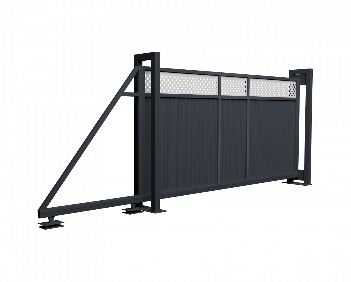 Ворота откатные Estet Plus 2,0х4,5 RAL 7024/1013