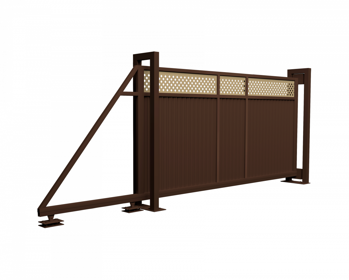 Ворота откатные Estet Plus 2,0х4,5 RAL 8017/1014