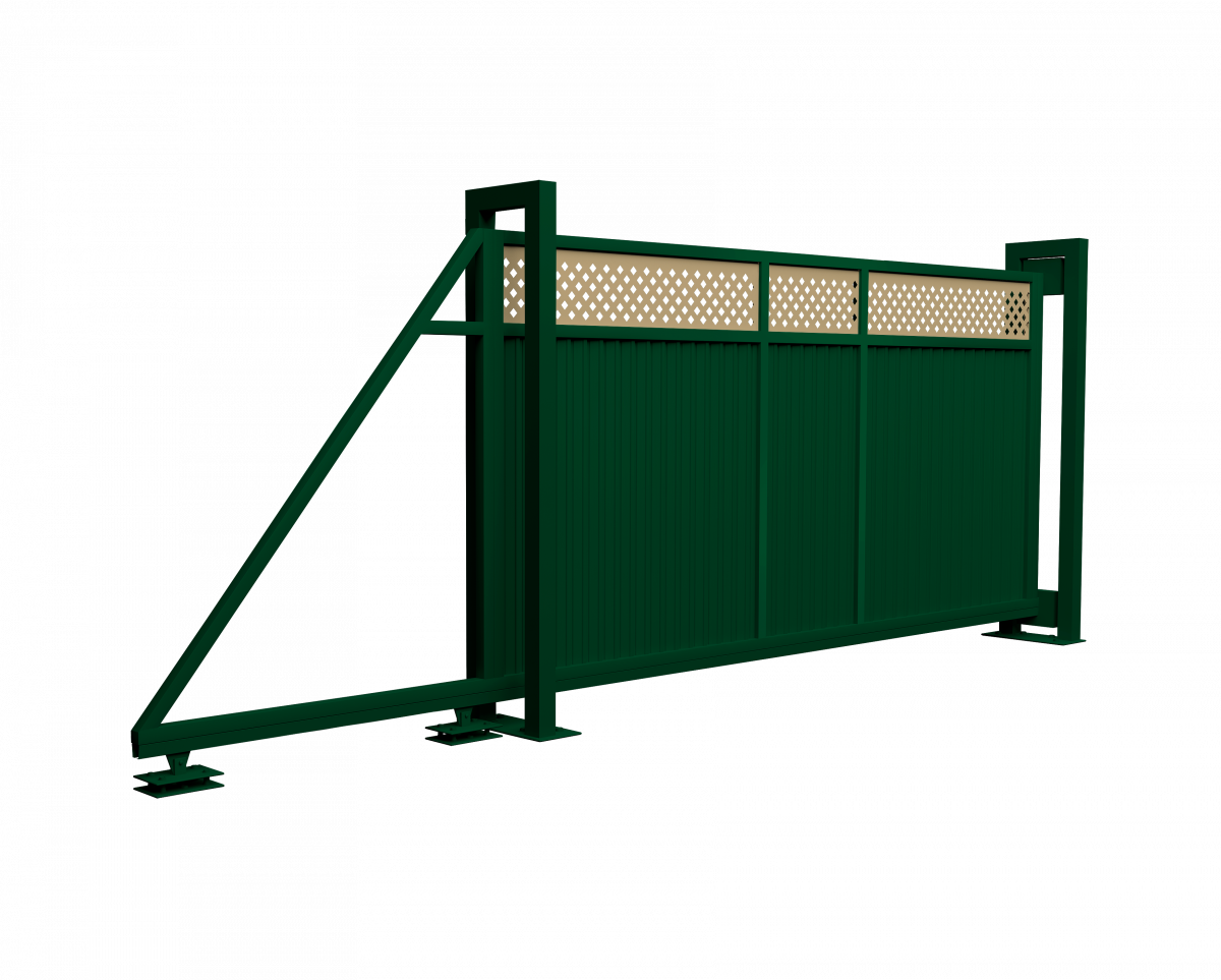 Ворота откатные Estet Plus 2,4х4,5 RAL 6005/1014