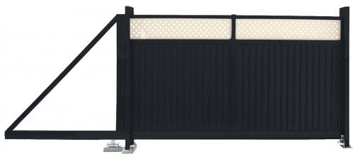 Ворота откатные Estet Plus 2,4х3,5 RAL 7024/1013