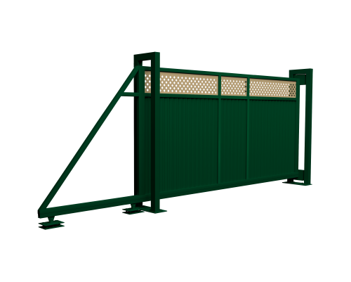 Ворота откатные Estet Plus 2,0х4,5 RAL 6005/1014