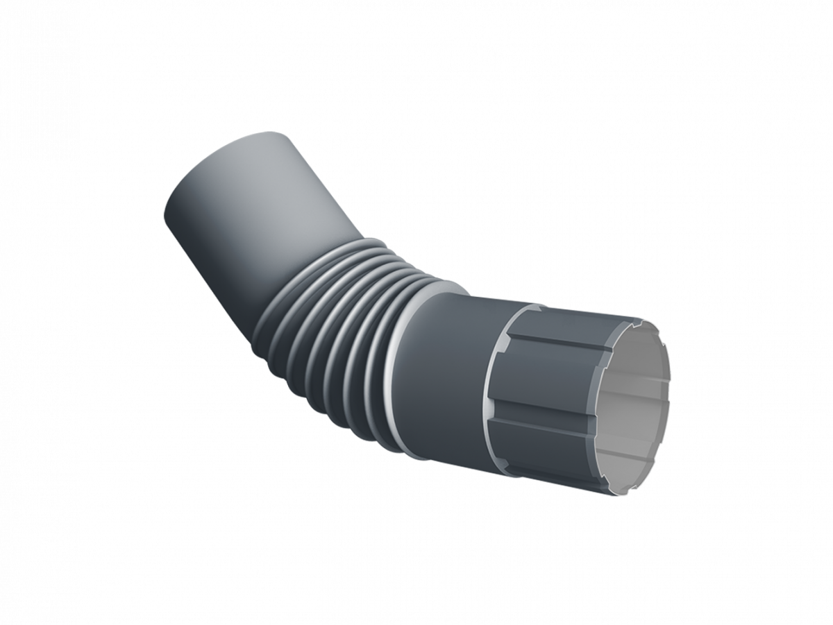 Колено круглое Ø90 Vortex Микс RAL 7024 мокрый асфальт