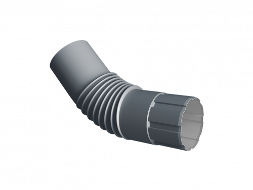 Колено круглое Ø90 Vortex Микс RAL 7024 мокрый асфальт