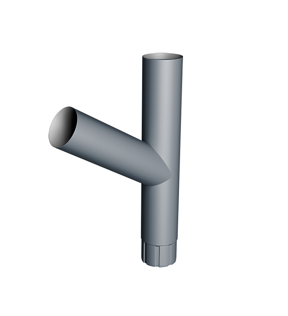 Тройник Ø90 Vortex Микс RAL 7024 мокрый асфальт