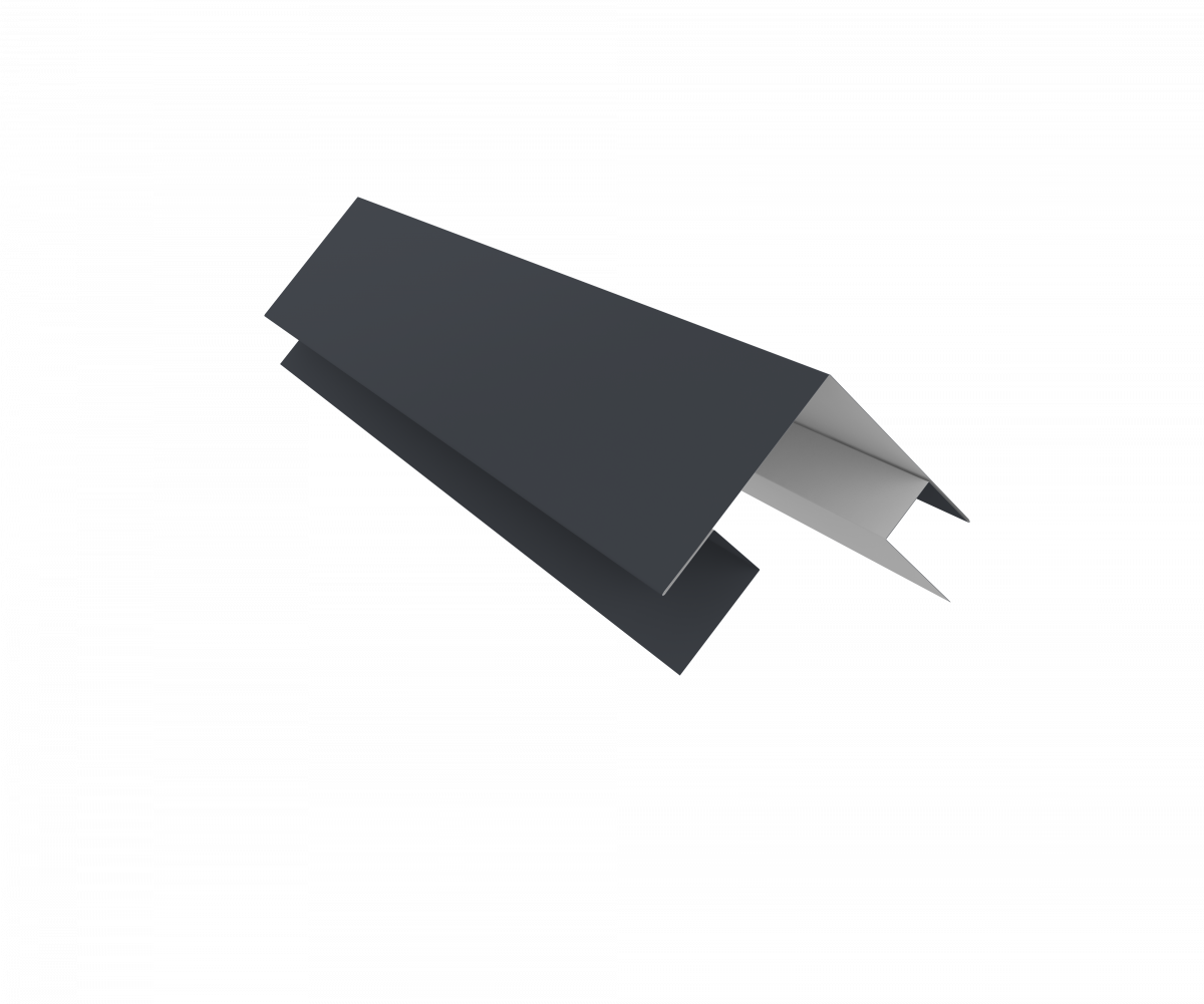 Планка угла внешнего сложная Кожуха сегментного 0,5 PurPro матовый RAL 7024 мокрый асфальт (1,0м)