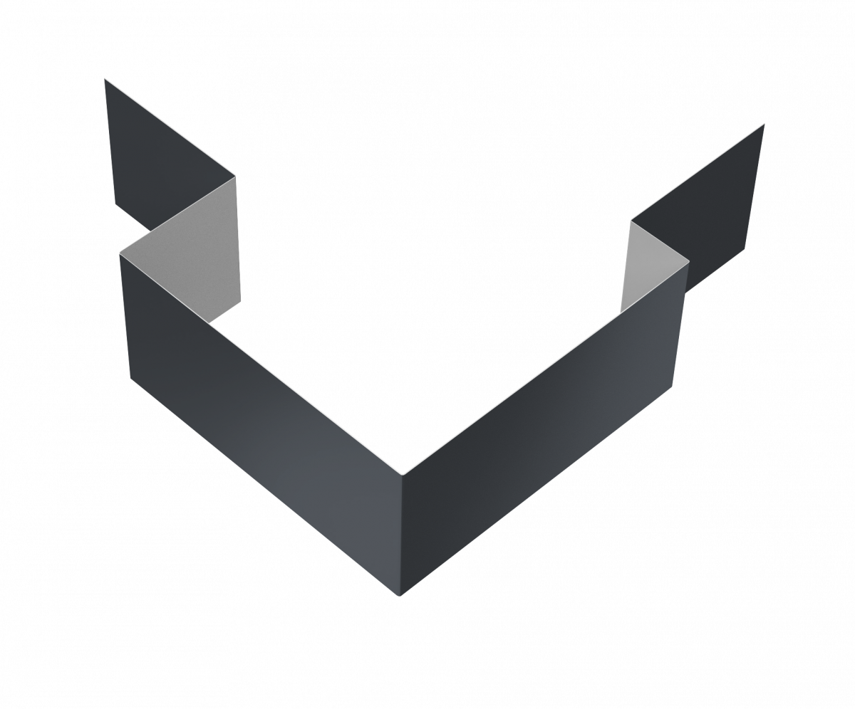 Угол внешний асимметричный фибросайдинга Grand Line 0,5 Drap ТХ RAL 7024 мокрый асфальт (3м)