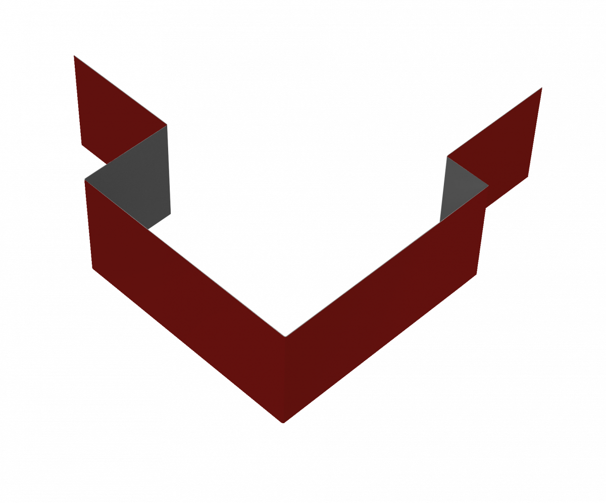 Угол внешний асимметричный фибросайдинга Grand Line 0,45 ПЭ с пленкой RAL 3011 коричнево-красный (2м)