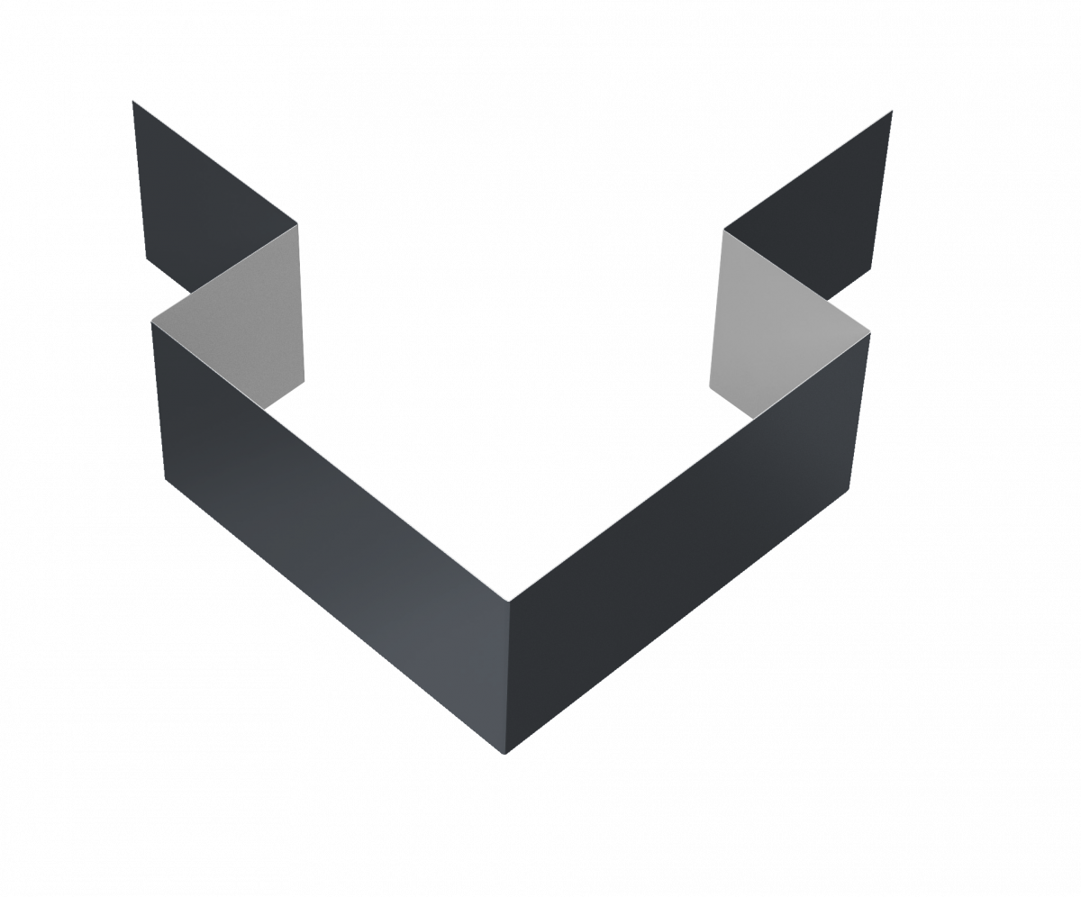Угол внешний симметричный фибросайдинга Grand Line 0,5 Drap ТХ RAL 7024 мокрый асфальт (2м)