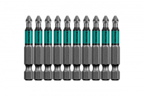 Биты PZ2 Kraftool Optimum Line 50 мм, тип хвостовика E 1/4″ 10шт в блистере (26124-2-50-10)