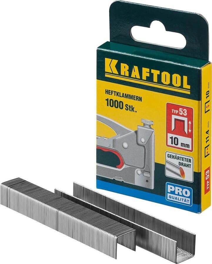 Скобы для степлера Kraftool 10мм узкие тип 53 1000шт (31670-10)