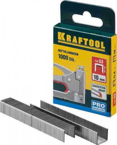 Скобы для степлера Kraftool 10мм узкие тип 53 1000шт (31670-10)