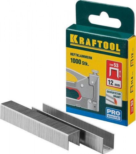 Скобы для степлера Kraftool 12мм узкие тип 53 1000шт (31670-12)