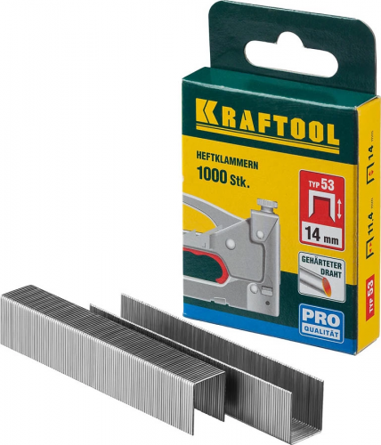 Скобы для степлера Kraftool 14мм узкие тип 53 1000шт (31670-14)