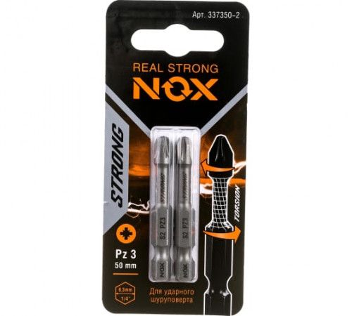 Бита торсионная Nox Strong Pz3х50мм E6,3 2 штуки карта (337350-2)