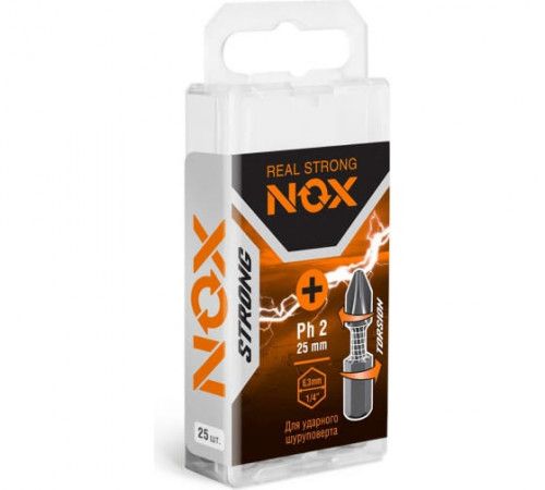 Бита торсионная Nox Strong Ph2х25мм C6,3 25 штук бокс (336225)
