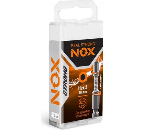 Бита торсионная Nox Strong Нex3х50мм E6,3 10 штук бокс (338350)