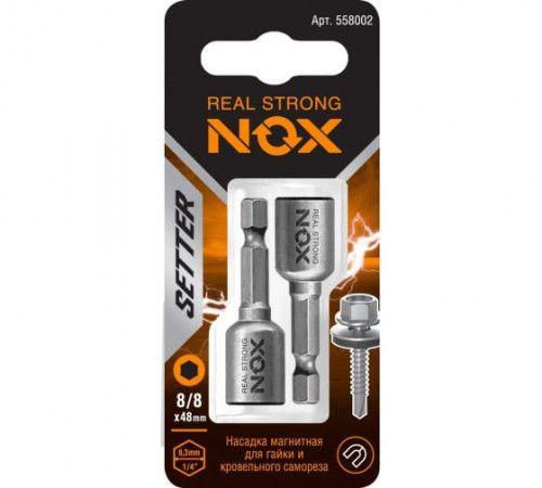 Ключ-насадка магнитная Nox Nut Setter 8x48мм 2 штуки карта (558002)