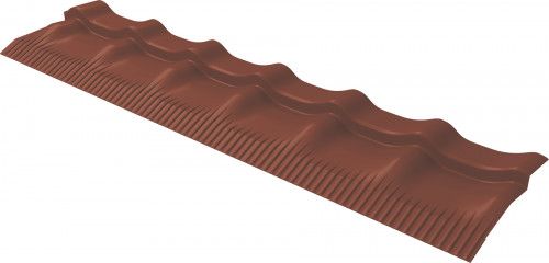 Модуль обхода трубы металлочерепицы Классик Grand Line 0,5 Сатин с пленкой RAL 8004 терракота